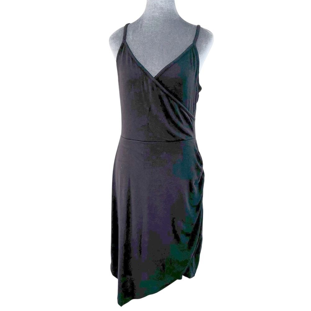 Goldray‎ Fraidy Knit Surplice Dress Minimalist Elegant LBD Asymmetrical LP NWOT